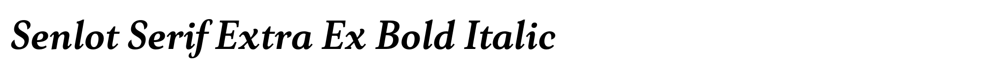 Senlot Serif Extra Ex Bold Italic image